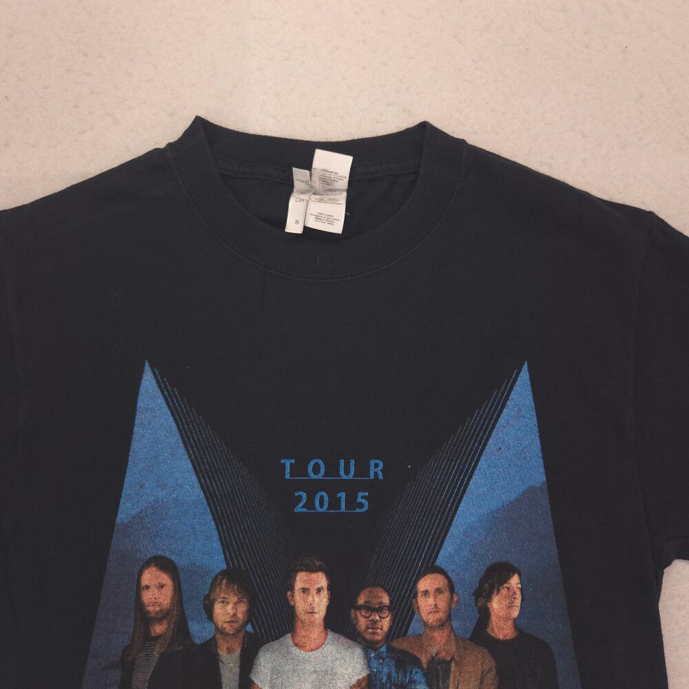 Maroon 5 Band Crew Neck Short Sleeve Graphic T Shirt Mens Size Small S Black